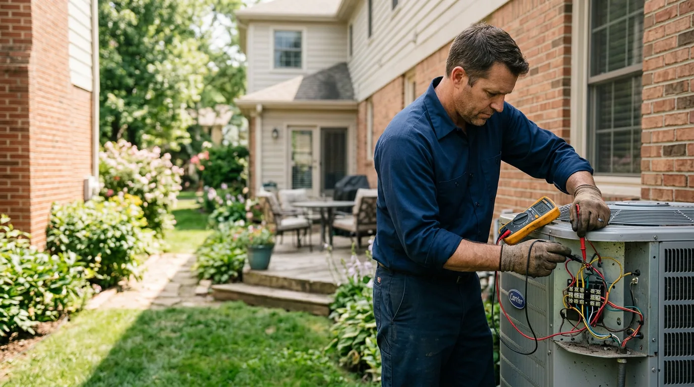 HVAC technician working near Knoxville, IA